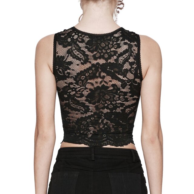 Punk Rave Tanktop Cross Out aus Spitze M-L