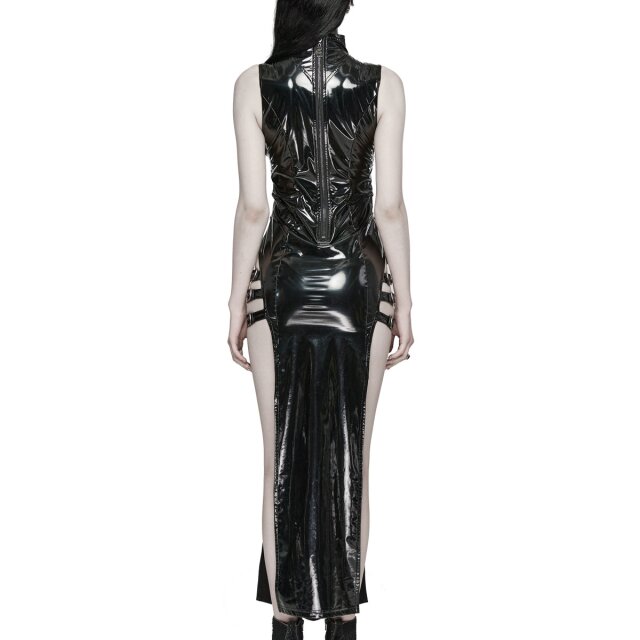 Langes Punk Rave Lack-Kleid Temple Of Lust XL