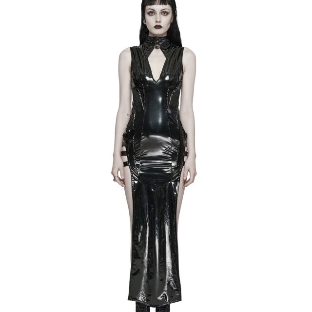 Langes Punk Rave Lack-Kleid Temple Of Lust XXL