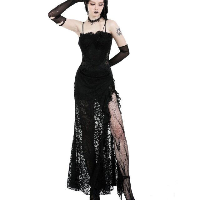 Long sensual gothic dress Luna & Stelle with straps