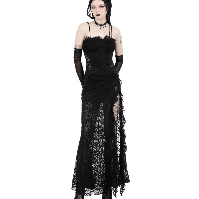 Long sensual gothic dress Luna & Stelle with straps