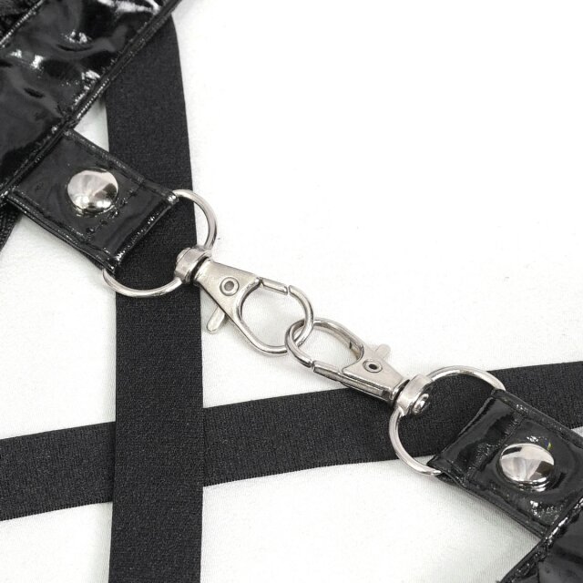 Burlesque Träger-Harness-Body Barbarella diVine mit Rüschen