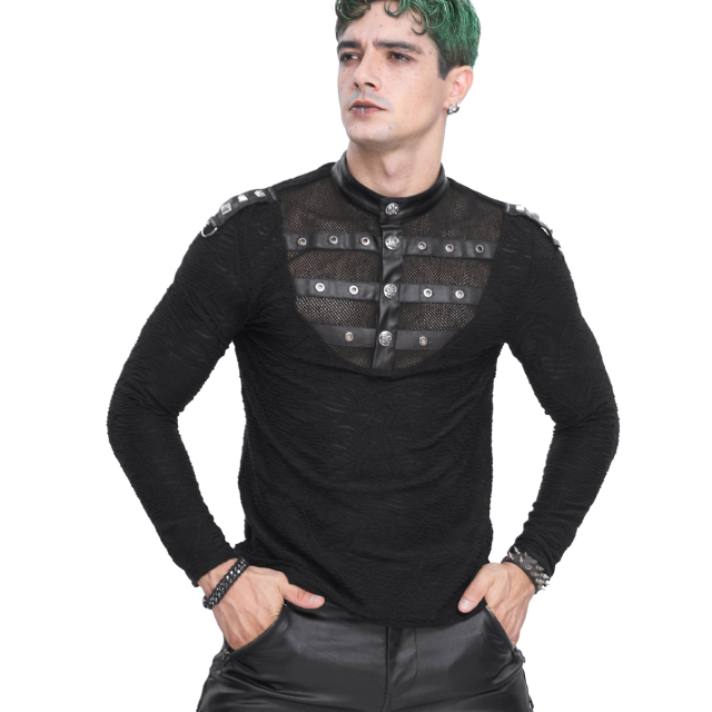 Devil Fashion longsleeve Wächter with imitation leather straps