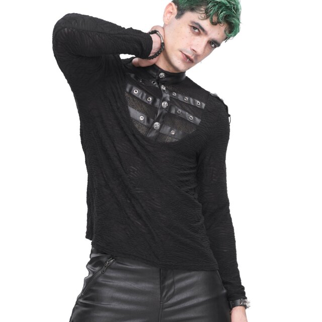 Devil Fashion longsleeve Wächter with imitation leather straps