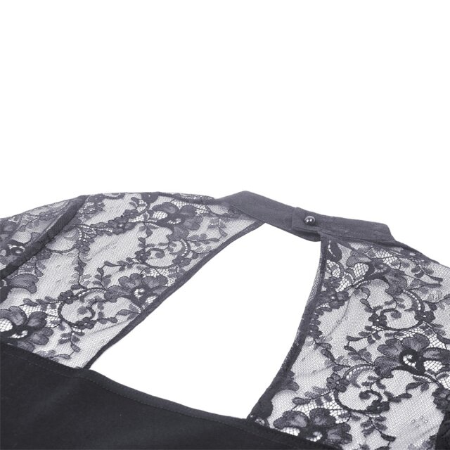 Gothic Wonderland mini dress with lace sleeves