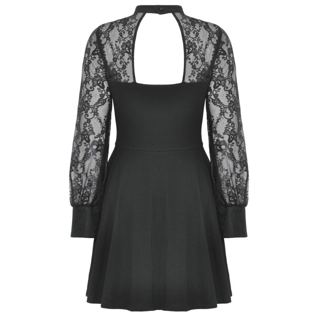 Gothic Wonderland mini dress with lace sleeves