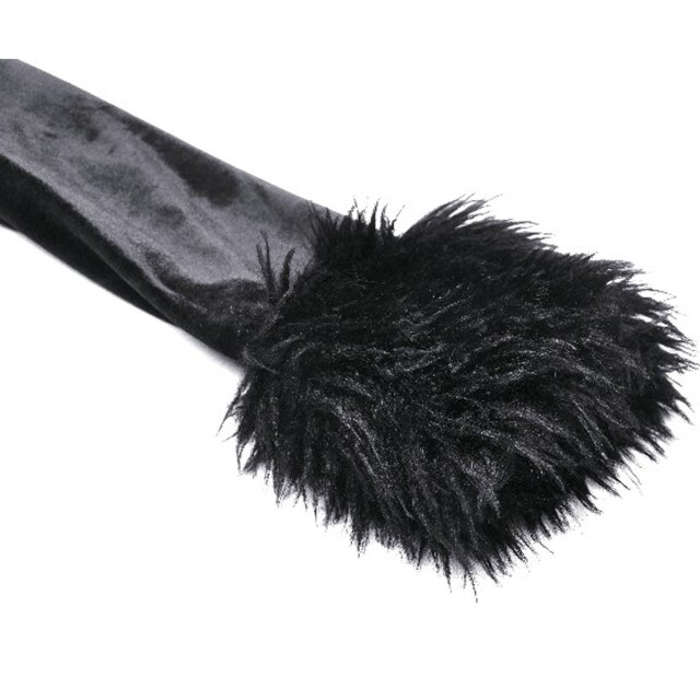 Langer Samtmantel Dark Reigness mit abnehmbarem Fake Fure-Revers M