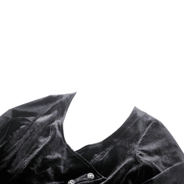 Langer Samtmantel Dark Reigness mit abnehmbarem Fake Fure-Revers S