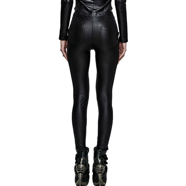 PUNK RAVE Wetlook-Hose Marvelling Mystique mit Riemen und Schnürung