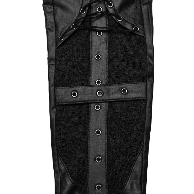 PUNK RAVE Wetlook-Hose Marvelling Mystique mit Riemen und Schnürung