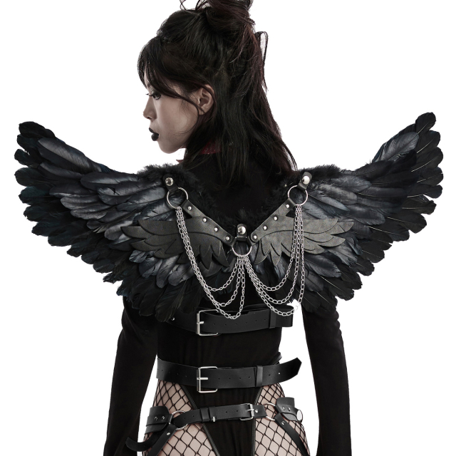 Extravagant PUNK RAVE wing harness with large gothic...