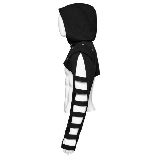 PUNK RAVE Hooded Bolero Outlawed Behaviour mit Riemenärmeln