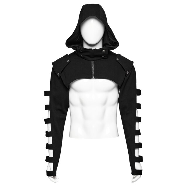 PUNK RAVE Hooded Bolero Outlawed Behaviour mit Riemenärmeln