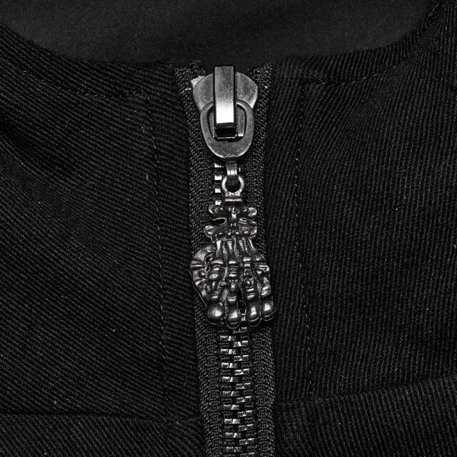 PUNK RAVE Hooded Bolero Outlawed Behaviour mit Riemenärmeln