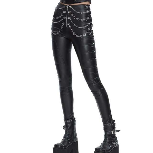 Devil Fashion Hose Heart Of Steel in Leder Optik L