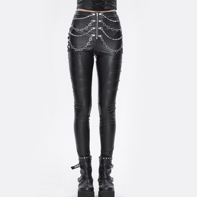 Devil Fashion Hose Heart Of Steel in Leder Optik L