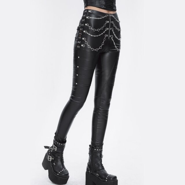 Devil Fashion Hose Heart Of Steel in Leder Optik L