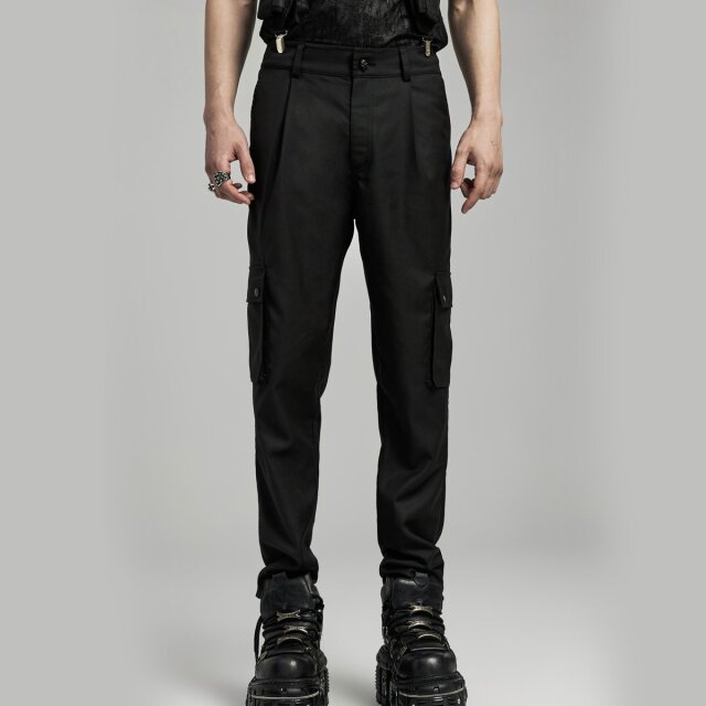 PUNK RAVE Uniform Bundfaltenhose Admiral Atkins mit Cargo-Tasche