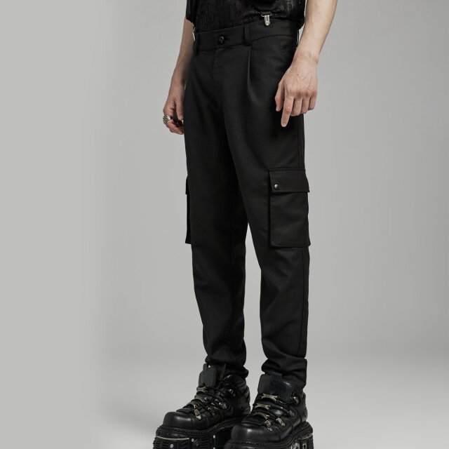 PUNK RAVE Uniform Bundfaltenhose Admiral Atkins mit Cargo-Tasche