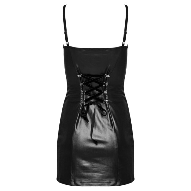 PUNK RAVE wetlook mini dress with studs | BOUDOIR NOIR