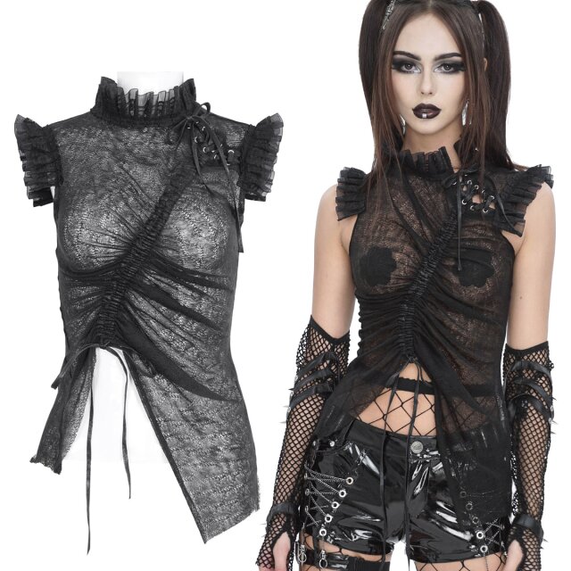 Asymmetrisch geschnittenes ärmelloses Devil Fashion...