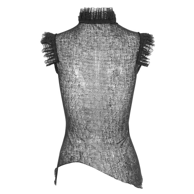 Transparent Devil Fashion Gothic Shirt Classified with shirring