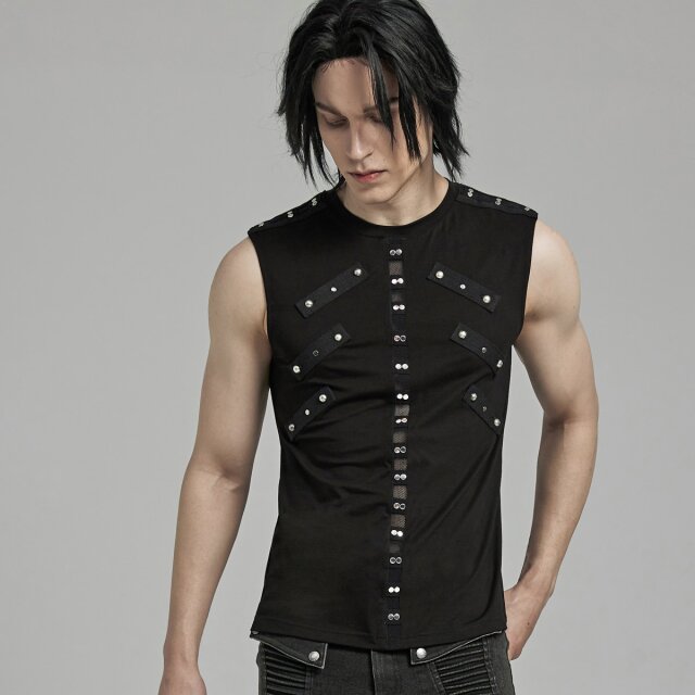 Punk Rave Tanktop Riot mit Nieten S/M