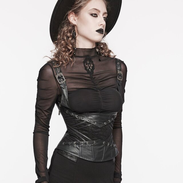 PUNK RAVE underbust leatherette corsage Destiny with straps