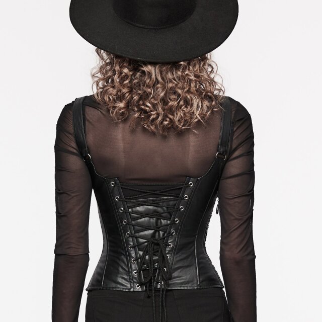 PUNK RAVE underbust leatherette corsage Destiny with straps