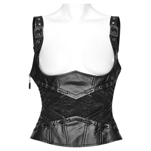 PUNK RAVE underbust leatherette corsage Destiny with straps