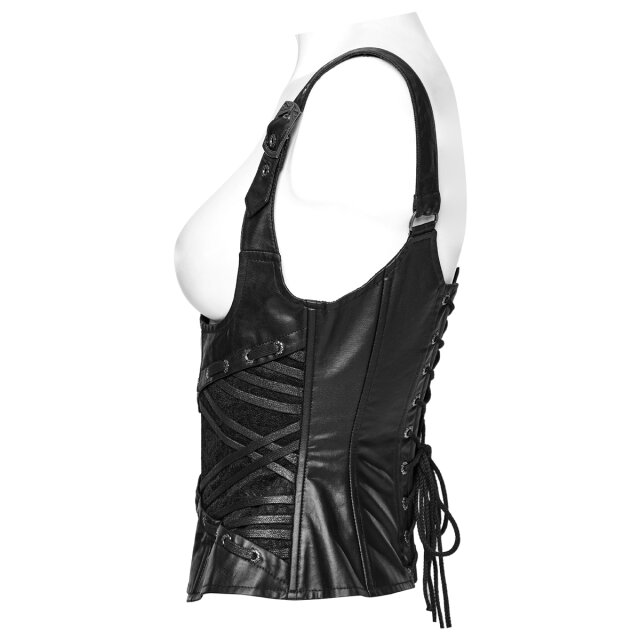PUNK RAVE underbust leatherette corsage Destiny with straps