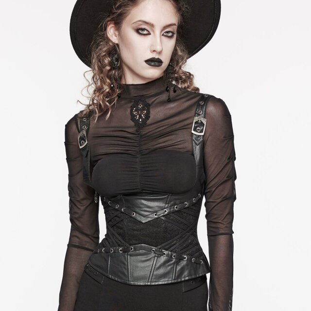PUNK RAVE underbust leatherette corsage Destiny with straps