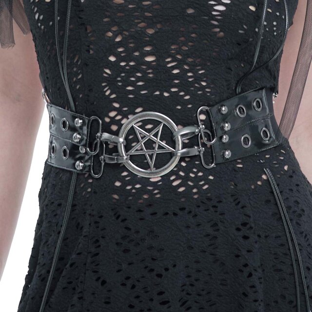 Devil Fashion Unisex Gürtel Pentagramm XL-XXL