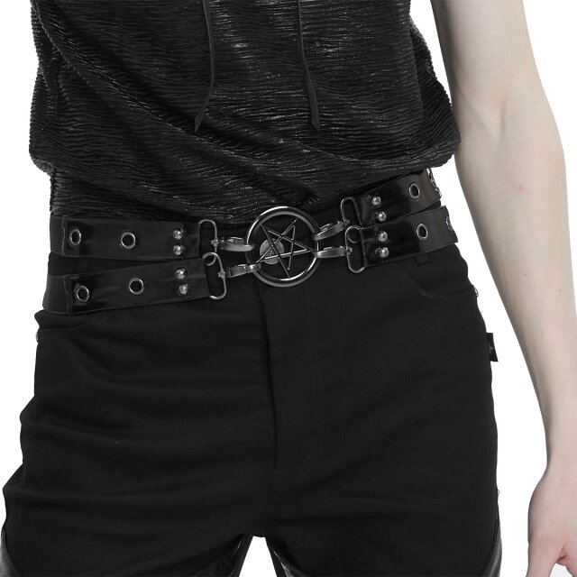 Devil Fashion Unisex Gürtel Pentagramm XS-S