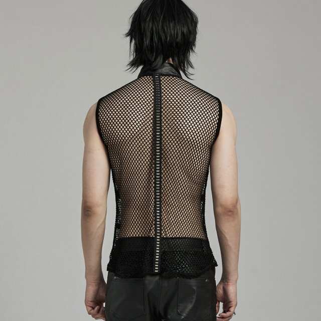 Punk Rave Netztanktop Moloch mit Stehkragen S-M