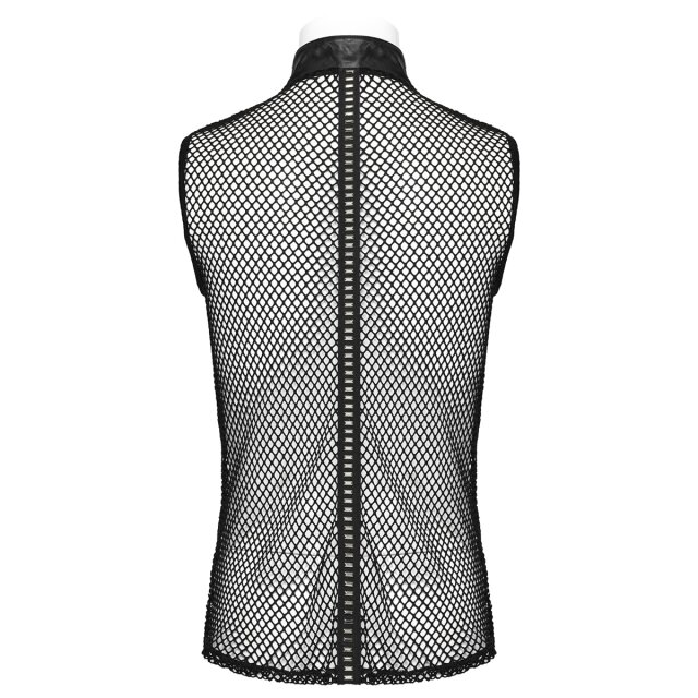 Punk Rave Netztanktop Moloch mit Stehkragen S-M