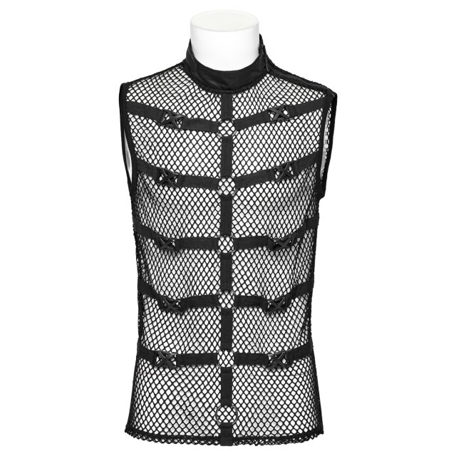 Punk Rave Netztanktop Moloch mit Stehkragen XXL-3XL