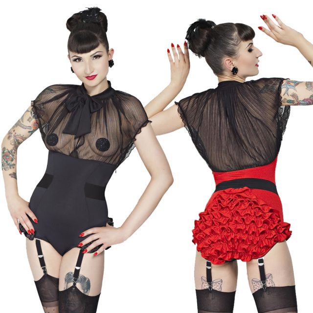 Burlesque body with frill panty & seductive...