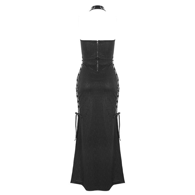 Langes Devil Fashion Neckholder Kleid Toxic Seduction