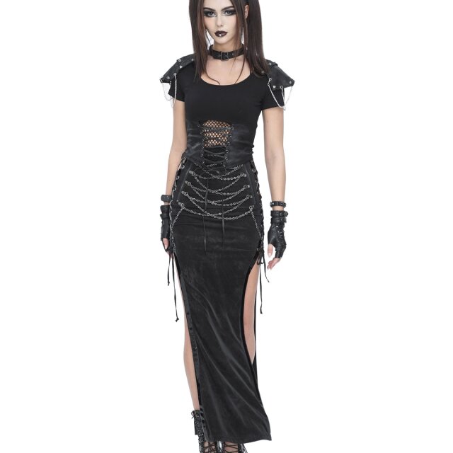 Langer Devil Fashion Rock Toxicity mit Schnürung und Ketten S