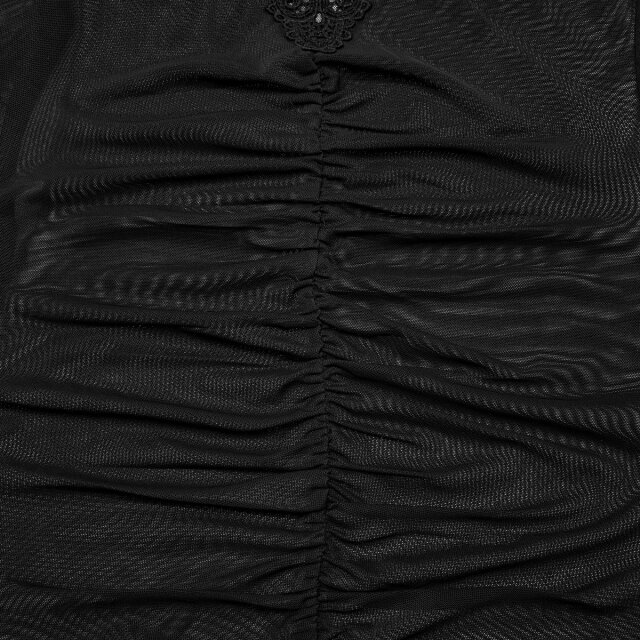 Punk Rave gesmoktes Mesh Shirt Longsleeve Oblivion Idol