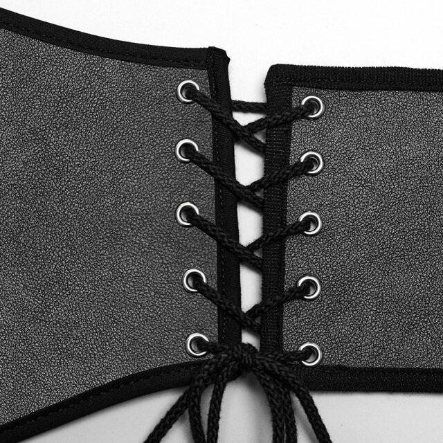 PUNK RAVE faux leather cummerbund / wide belt Warlord
