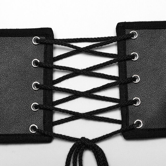 PUNK RAVE faux leather cummerbund / wide belt Warlord