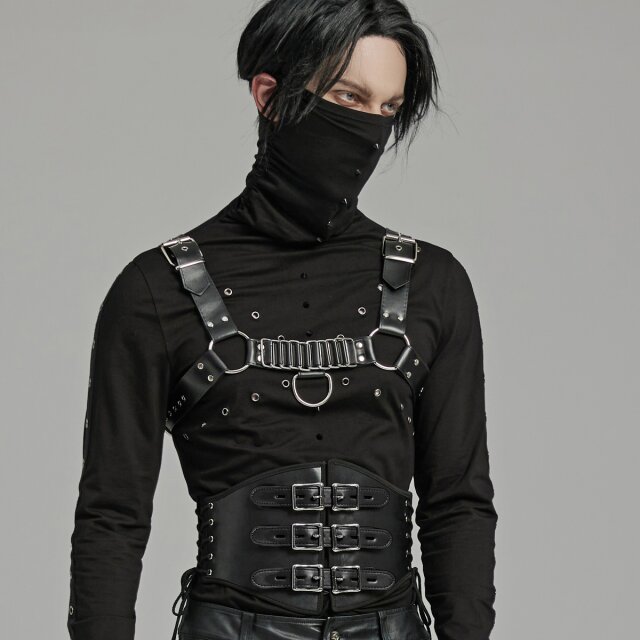 PUNK RAVE faux leather cummerbund / wide belt Warlord