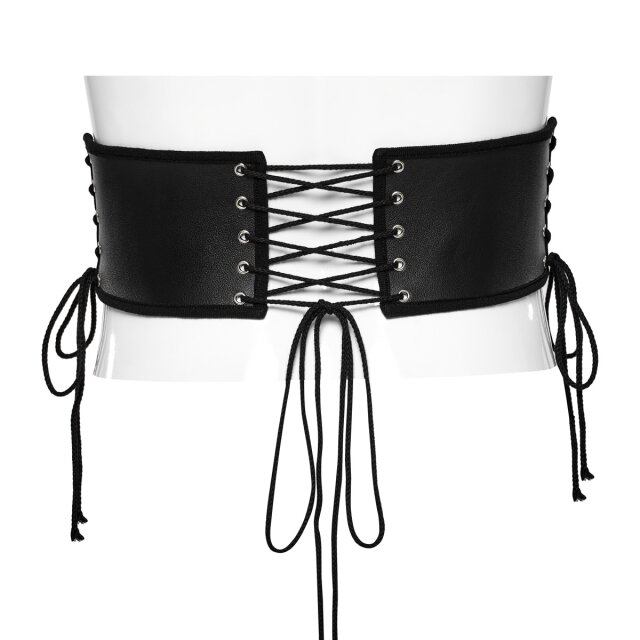 PUNK RAVE faux leather cummerbund / wide belt Warlord