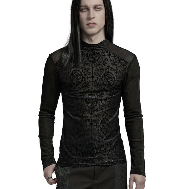 Punk Rave Mesh Longsleeve Skull Cameo