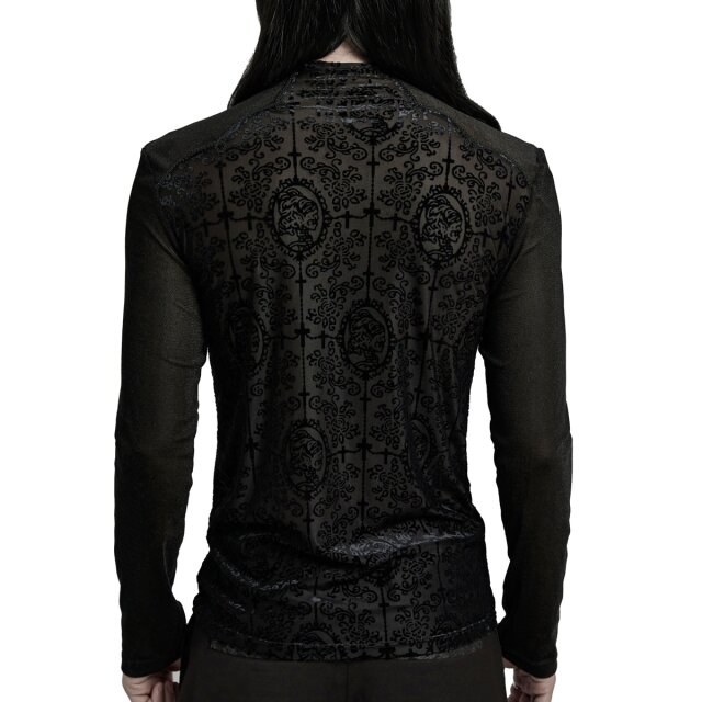 Punk Rave Mesh Longsleeve Skull Cameo