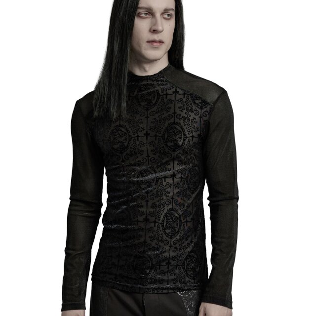 Punk Rave Mesh Longsleeve Skull Cameo