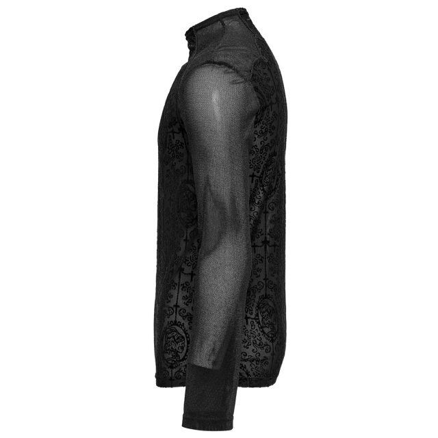 Punk Rave Mesh Longsleeve Skull Cameo