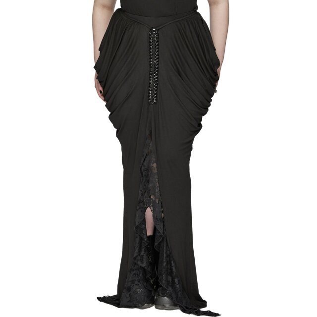 Punk Rave long Mermaid Skirt Dilectus Tenebris with slit and chain